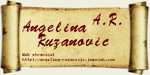 Angelina Ružanović vizit kartica